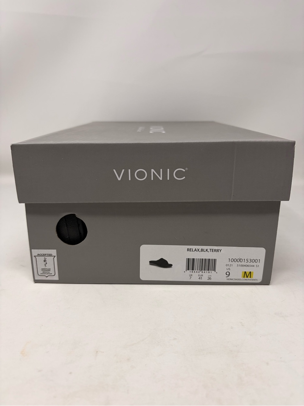 NWT Vionic Relax Black Terry Orthotic Slide Slippers Women’s Size 9 - Picture 11 of 11